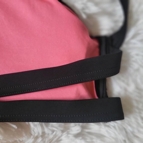 Victorias Secret Pink 86 Black Sequin Halter Racerback Crop Swim Top M - Picture 9 of 10
